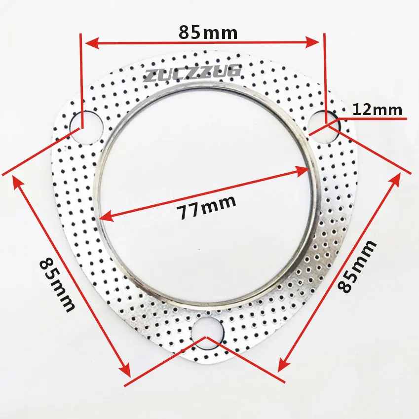 Exhaust Decat Pipe Flange Gasket 5pcs/Lot  Car Engine Exhaust Gasket/ Universal Exhaust Pipe Gasket with Three Holes