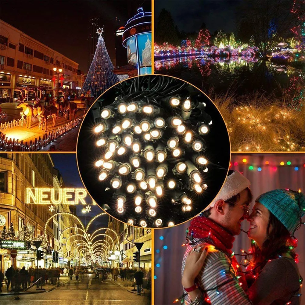 Dc24v 10 metros 100 leds à prova dwaterproof água feriado guirlanda luz da corda ao ar livre decoração de natal para o ano novo, festa, jardim