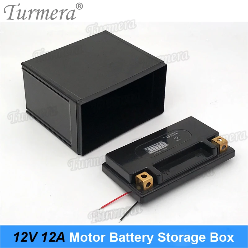 Turmera 12V Battery Storage Box Empty Case with Indicator for 7Ah to 12Ah Motorcycle Batteries or Uninterrupted Power Supply Use