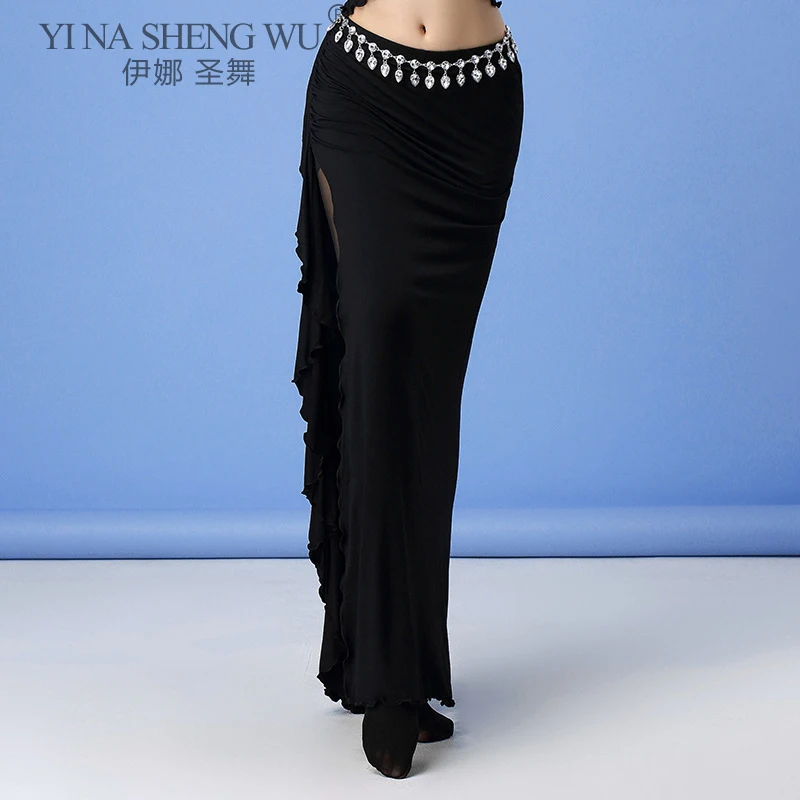 Belly Dance Sexy Skirt Sides Slits Skirts Women Oriental Belly Dance Skirt Female Dance Clothes Long Design Practice Clothes