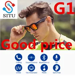 G1 Polarized Sunglasses Bluetooth Bone Conduction Headset SmartTouch Smart Glasses Health Sports Wireless Headphones&Microphone