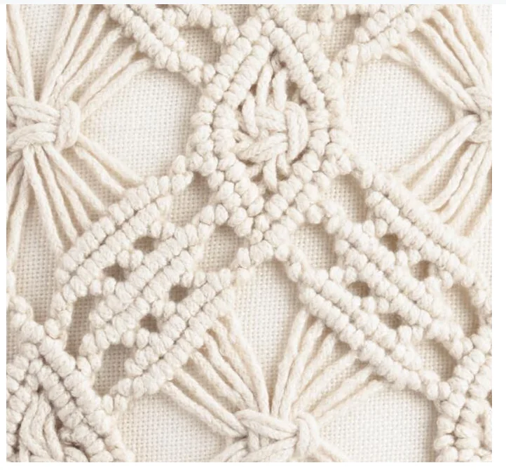 Macrame wedding pillow cover Handmade macrame cushion sham Boho cushion cover Customized size