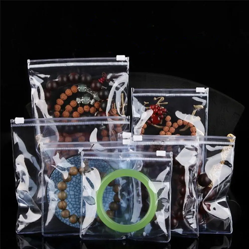 10PCS/LOT Small Plastic Zip Lock Bag Thick Clear Zipper Jewelry Packaging Bag Mini Zip Lock Storage Bags 9x13cm 10x10cm 11x11cm