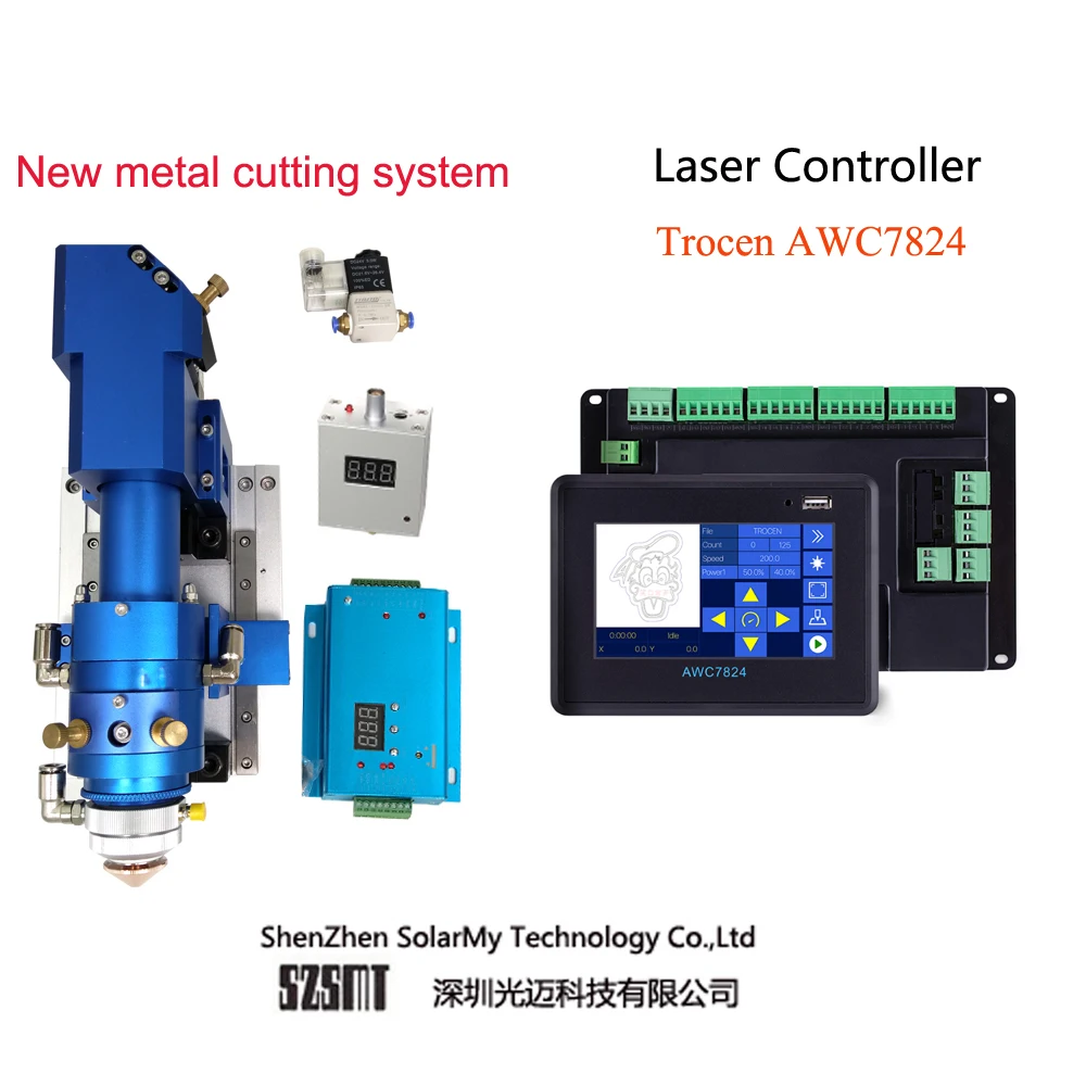 Auto Focus Metal & Non-Metal Mixed Full Set Laser Cutting System With Trocen AWC7813 Control Card For CO2 Cutting Machine