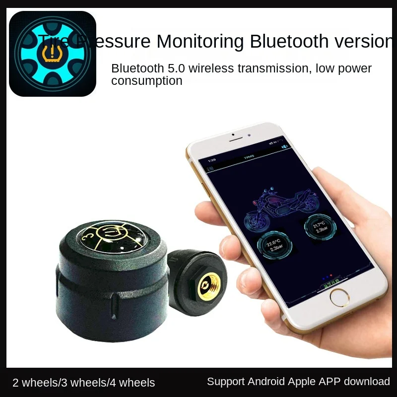 Tire Pressure Monitoring Bluetooth TPMS Motorcycle Tire Pressure Monitoring Inverted Two-Wheel Tire Pressure Detection