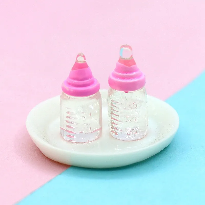 10 stücke 10*22mm Simulation Mini Miniatur Milch Baby Flasche Fütterung Flaschen Für DIY Schlüsselbund Anhänger Puppenhaus Zubehör – Detail 19