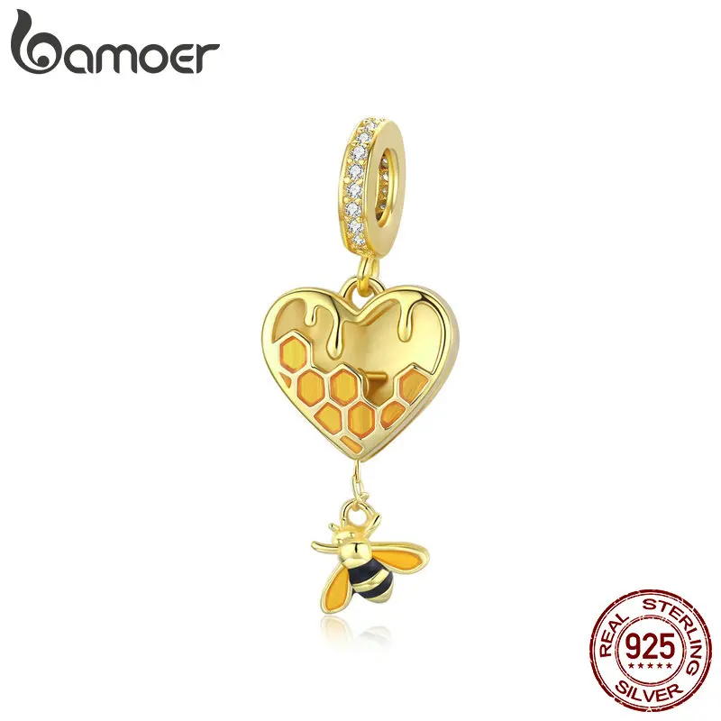 

Bamoer Charm fit оригинальный браслет в виде сот из стерлингового серебра 925 пробы женские ювелирные изделия DIY CZ бусины Подвески украшения сделай сам SCC1714