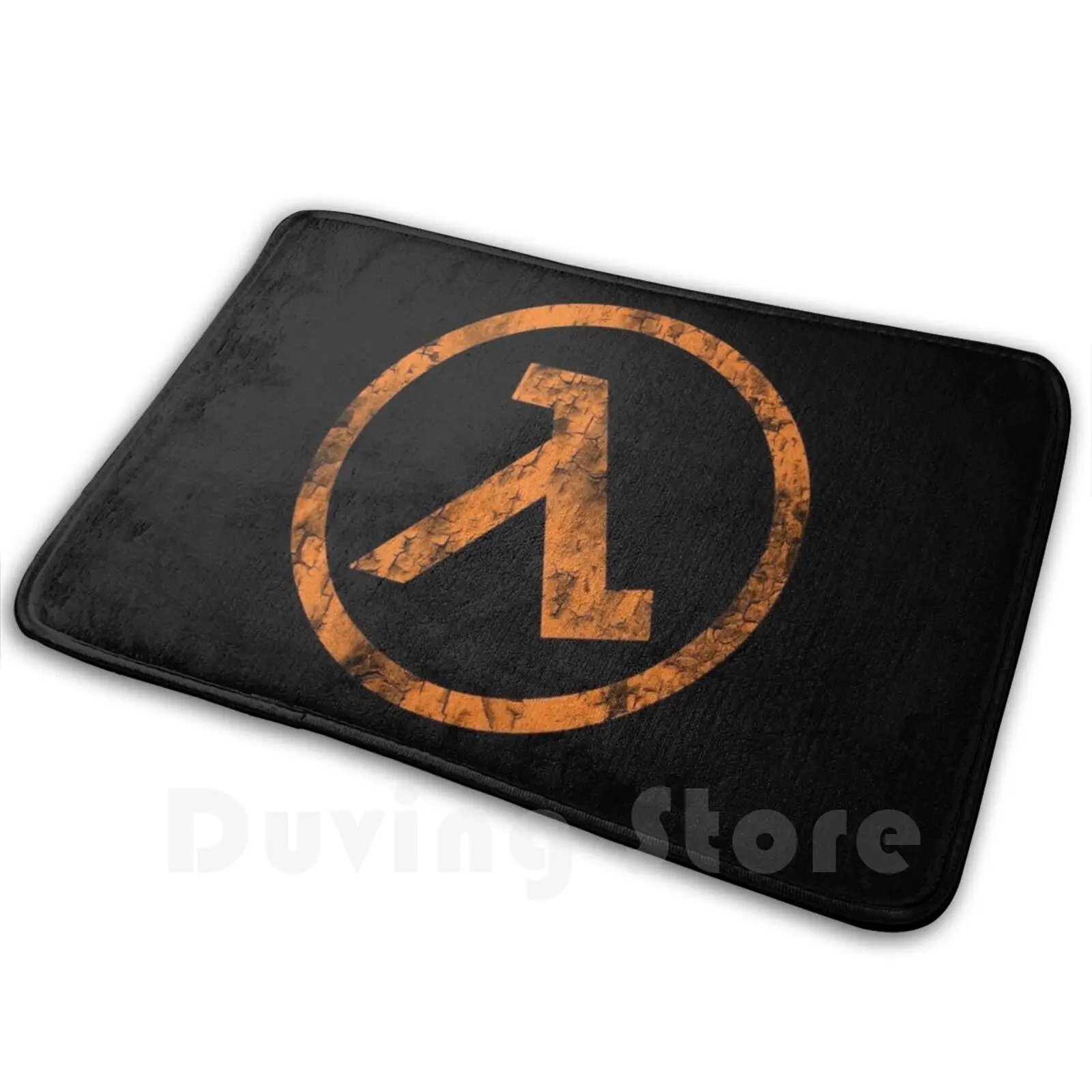 Half Life Vintage Carpet Mat Rug Cushion Soft Non-Slip Symbol Half Life Logo Aperture Black Mesa H Life Toxic Nuclear