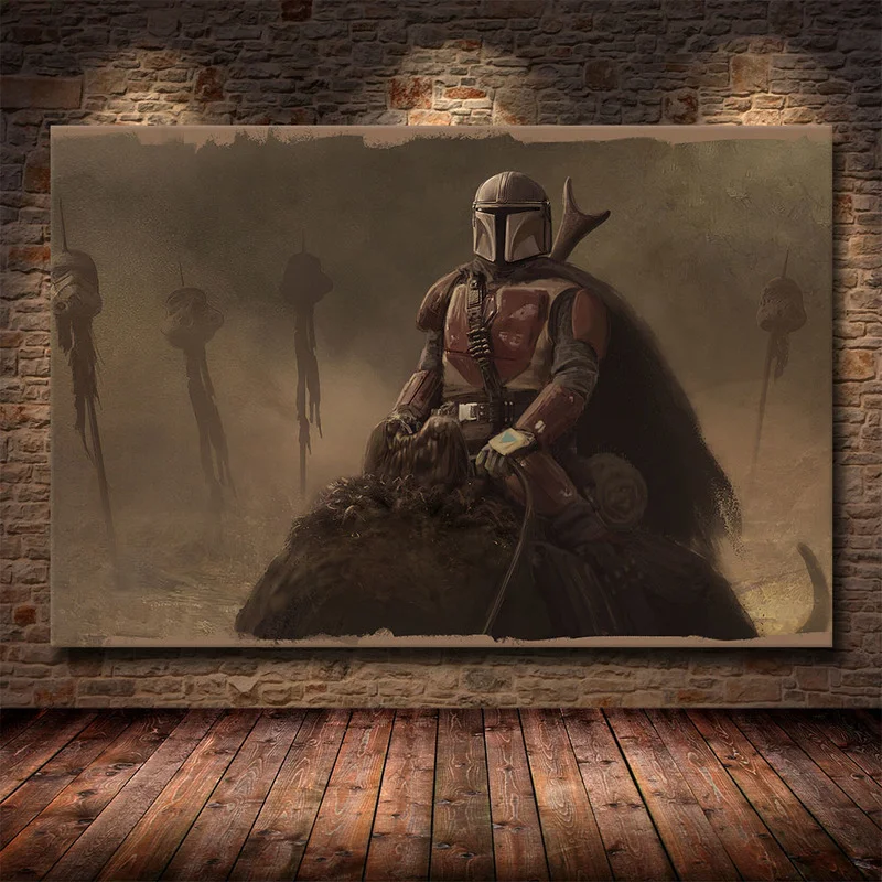 Disney The Mandalorian Canvas Painting Classic Popular Figure Posters and Prints Wall Art Pictures for Living Room Decoration