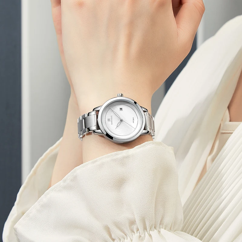 NAVIFORCE, relojes de lujo de marca superior para mujer, reloj impermeable a la moda para mujer, reloj de pulsera de cuarzo para mujer, reloj