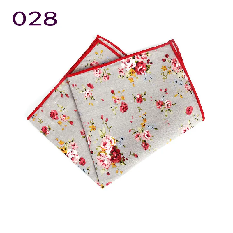 Thương Hiệu Mới Phong Cách Nam Cotton Hankerchief Khăn Choàng Cổ Hoa Vintage Hankies Nam Bỏ Túi Vuông Khăn Tay Hoa Hồng Hoa Họa Tiết Paisley