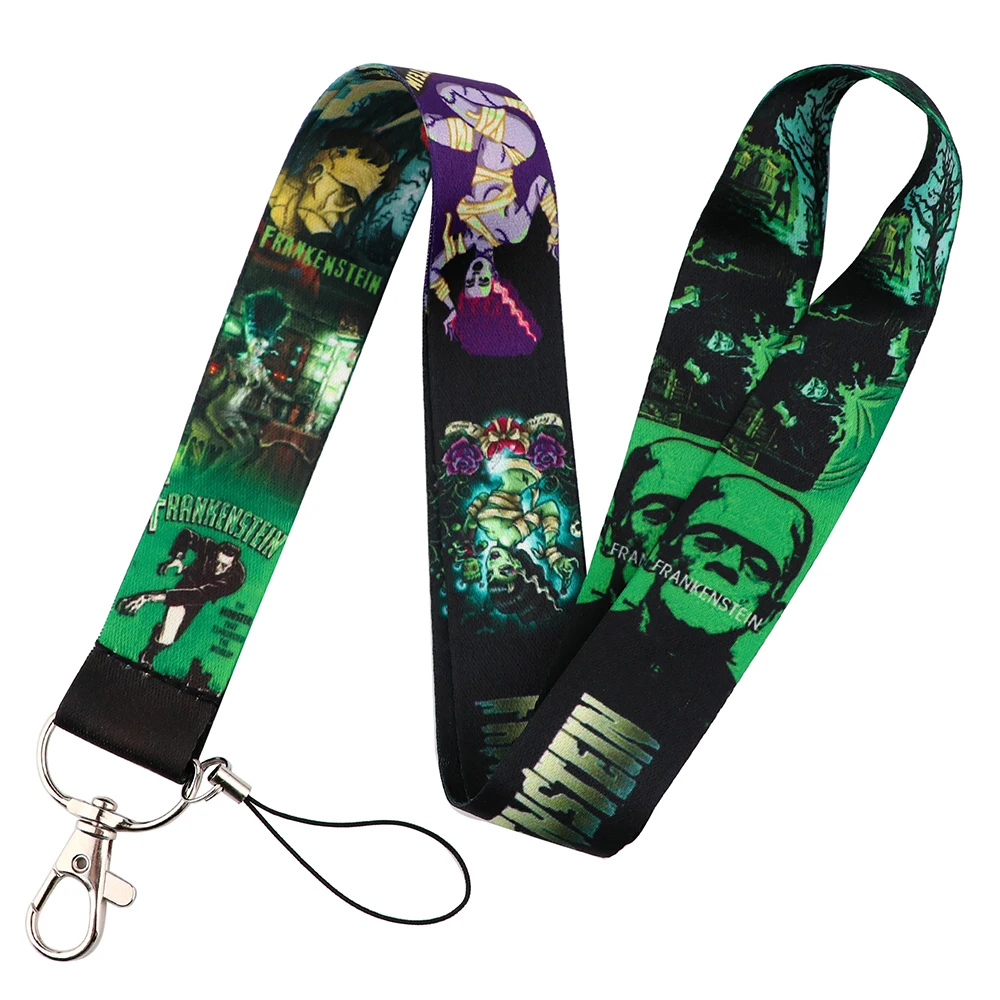 

ER1410 Ghost Bride Frankenstein Cartoon Key Chain Lanyard Gifts For Students Friends Phone USB Badge Holder Necklace