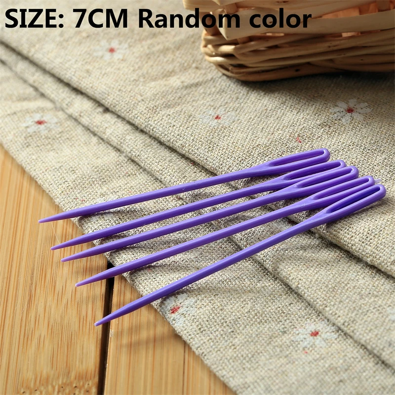 20/10/5Pcs Plastic Large Eye Sewing Needles Bodkin Darning Embroidery Threading Crafts Cross-Stitch Tools 7/9/15cm Random Color