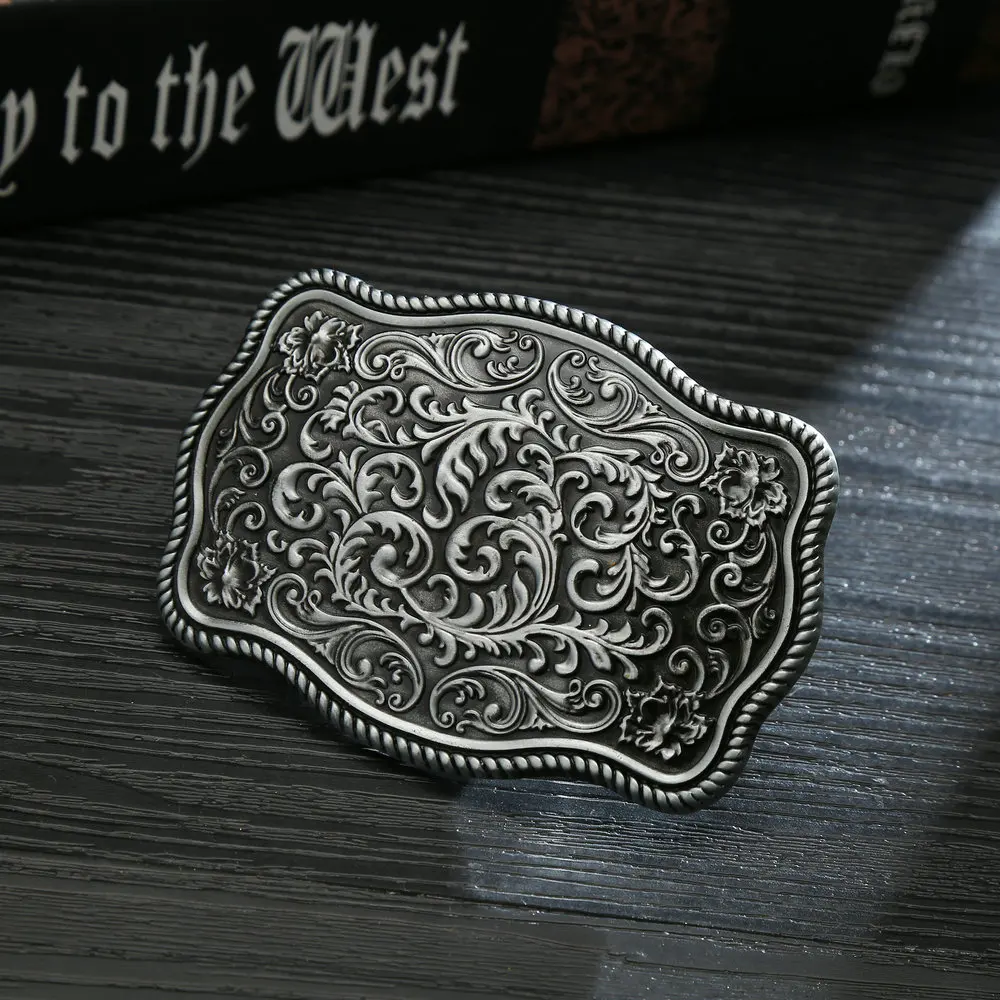 Western cowboy belt buckle Tang Cao pattern classic fashion belt buckle European and American popular men's belt