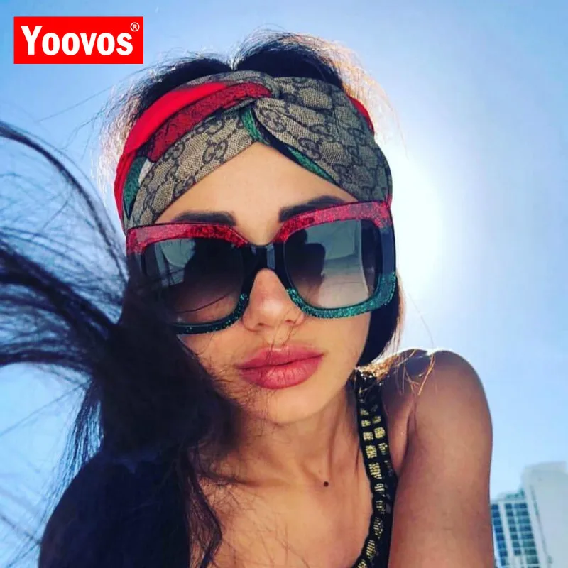 Yoovos Square Sunglasses Women Luxury Brand Designer Women Mirror Sun Glasses Vintage Sun Glasses Party Female Eyewear UV400