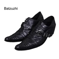 Batzuzhi Luxury Brand Man's Shoes fashion personality business suits leather shoes pointed flat feet low help shoes Man EU38-46