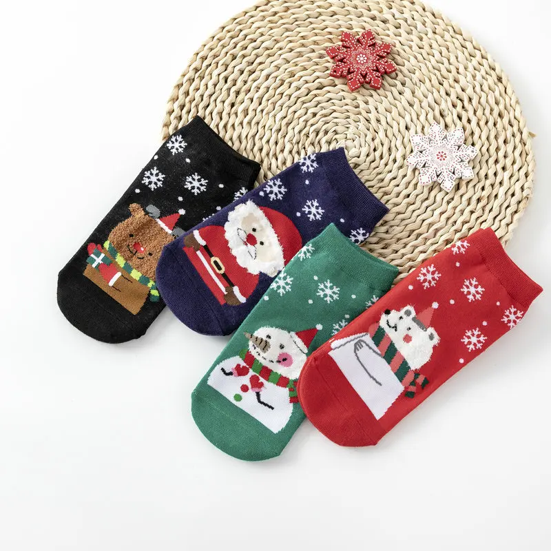 

4 Pair 1 Lot Christmas Socks Christmas Decor For Home Merry Christmas Ornament Xmas Noel Navidad Natal New Year Gift for Girls