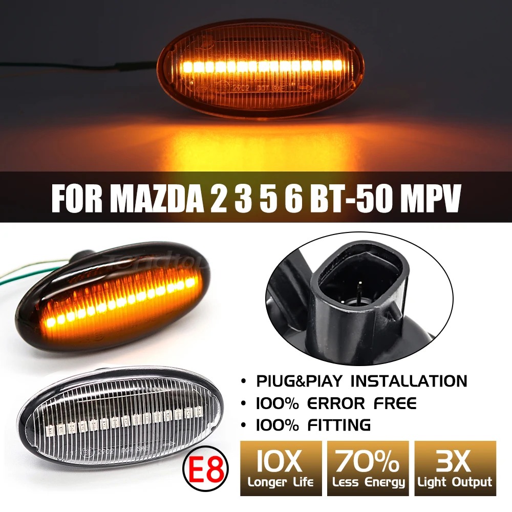 Indicator Lamp For Mazda 2 Demio DY DE 2003-2014 3 Alexa 5 Premacy Mazda 6 BT-50 Dynamic Led Side Marker Turn Signal Light