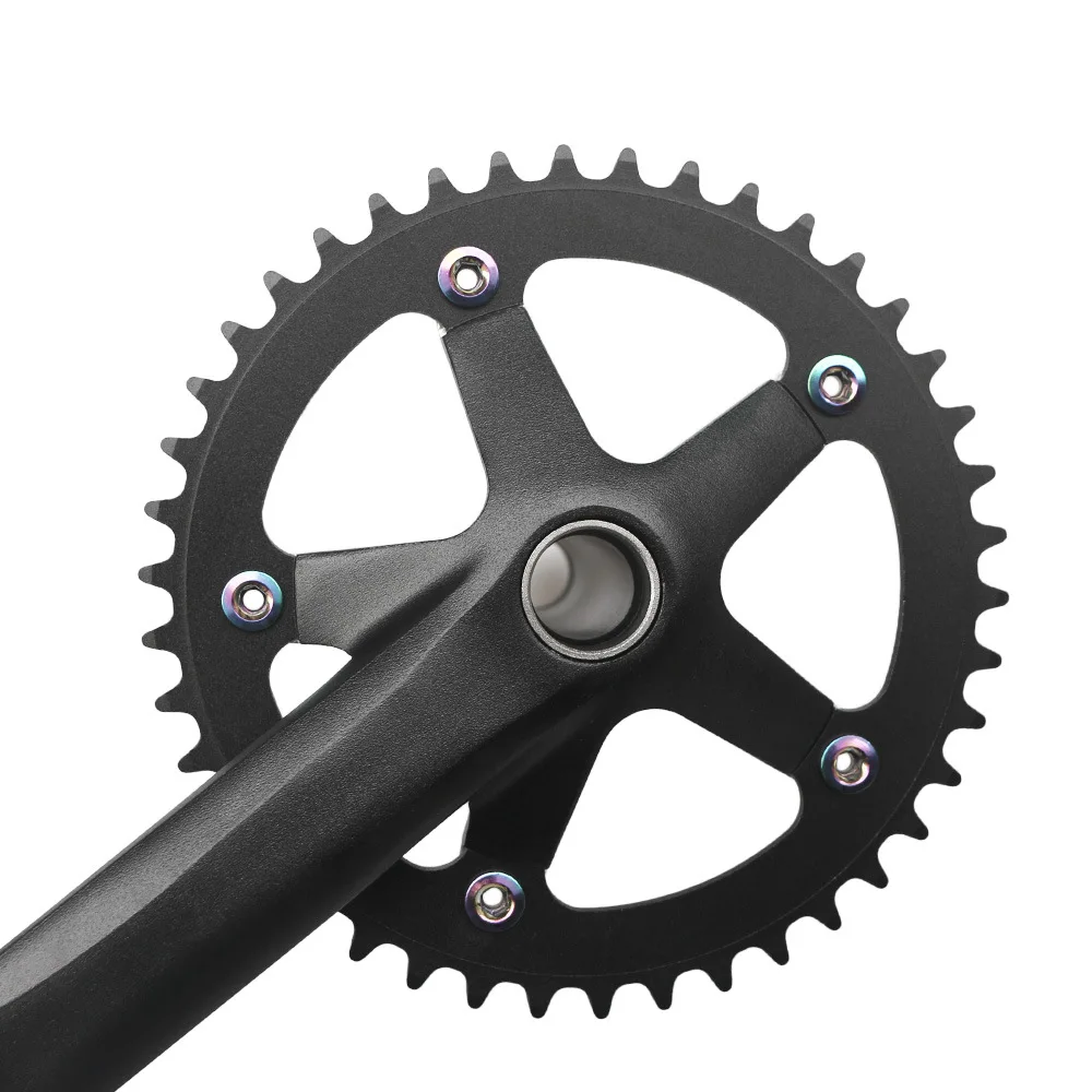 130BCD Rennrad-Kurbelgarnitur Fahrradkurbelsatz 152mm 165mm 170mm Einzelgang-Kurbelarme Tretlager 44T Kettenblatt für Rennräder – Detail 11