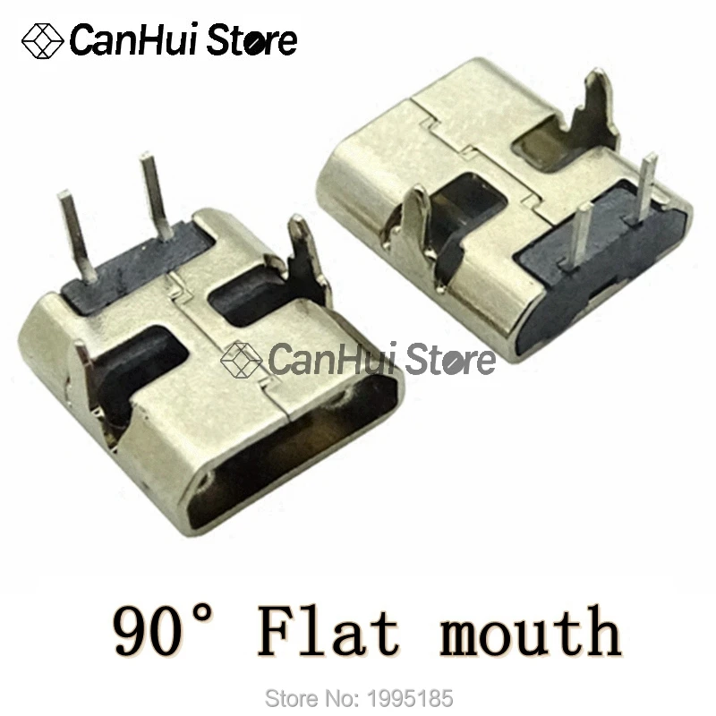 20/50Pcs Micro Usb 2Pin 90/180 degrees  B Type Female Connector For Mobile Phone Micro Usb Jack Connector 2 Pin Charging Socket