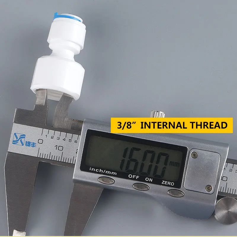 Tubo purificador de agua RO, rosca interna de 3/8 "a 3/8", diámetro de junta de 2566, tubo de plástico recto de 16MM, montaje de conector rápido