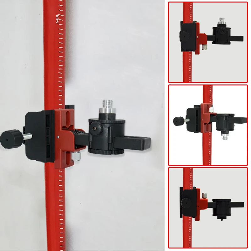 CLUBIONA 4M Telescopic Pole Extend Bracket Holder Support Stand Mount Ceiling Line Leveling Rod for 1/4\