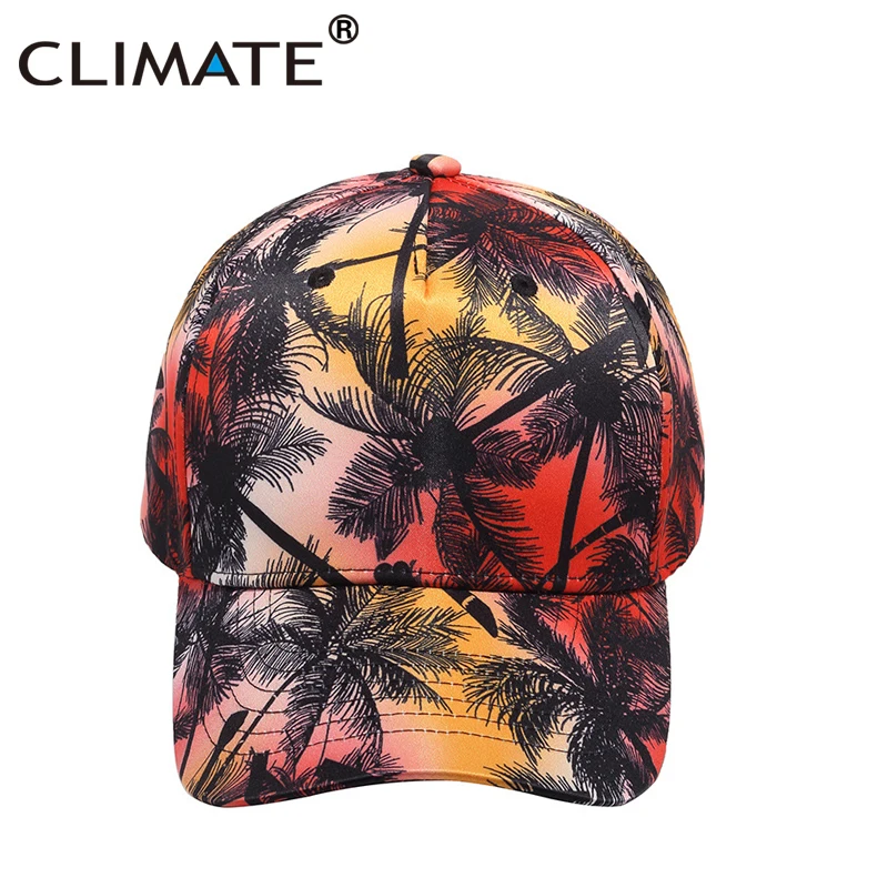 CLIMATE New Coconut Seaside Cap Beach Snapback Vacation Cap Rapper Hat 3D Printing Street Dancer Caps Hip Hop Dance Cap Hat Men