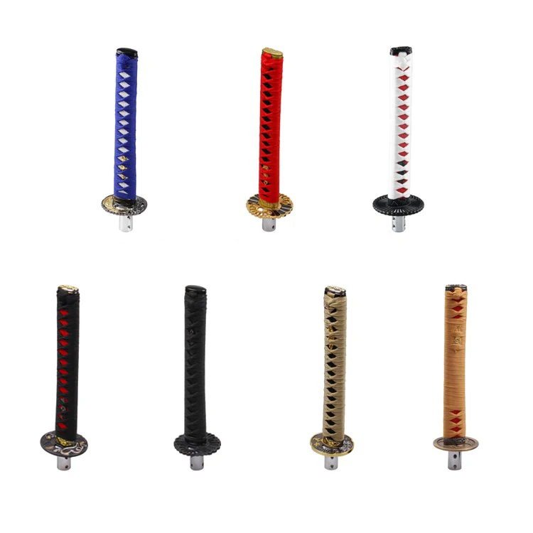 Uniwersalny 26cm samochód Katana miecz samuraja gałka zmiany biegów Shifter czerwony czarny pasuje do BMW Toyota Honda Mazda Ford Audi Passat
