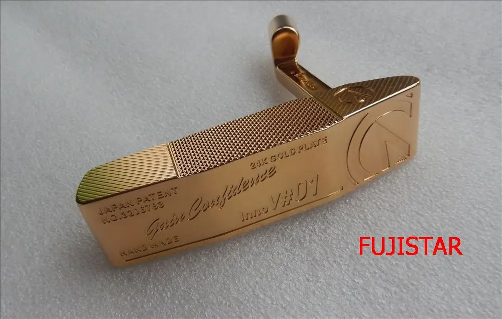 

FUJISTAR GOLF NDORPHIN HAND MADE Inno V#01 carbon steel CNC golf putter head with JAPAN PATENT 24K GOLD PLATE