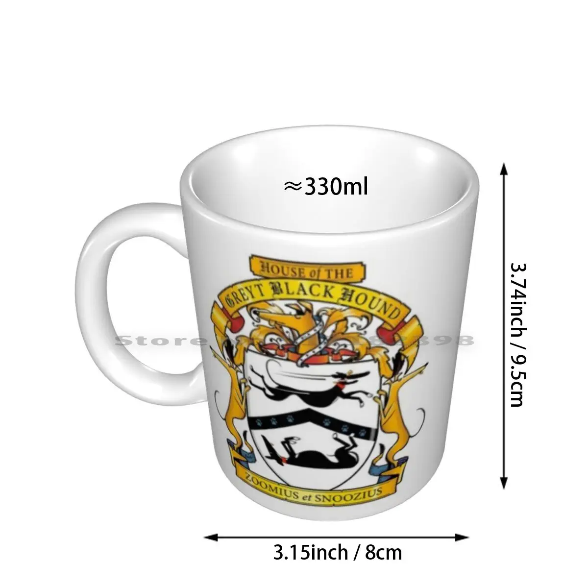 Greyhound Heraldry : Greyt Black Hound Ceramic Mugs Coffee Cups Milk Tea Mug Richard Skipworth Richskipworth Rich Skipworth