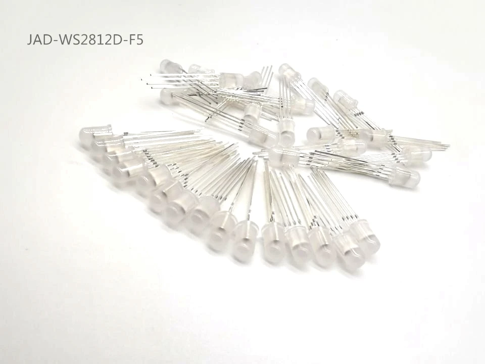 50 sztuk-1000 sztuk DC5V WS2812D F5 5mm F8 8mm okrągły RGB LED WS2812 chipset wewnątrz RGB pełny kolor matowe chipy LED