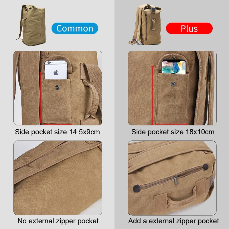 Mochila de gran capacidad para hombre, bolso de viaje, mochila de montañismo, equipaje de lona, bolso de hombro, XA202K