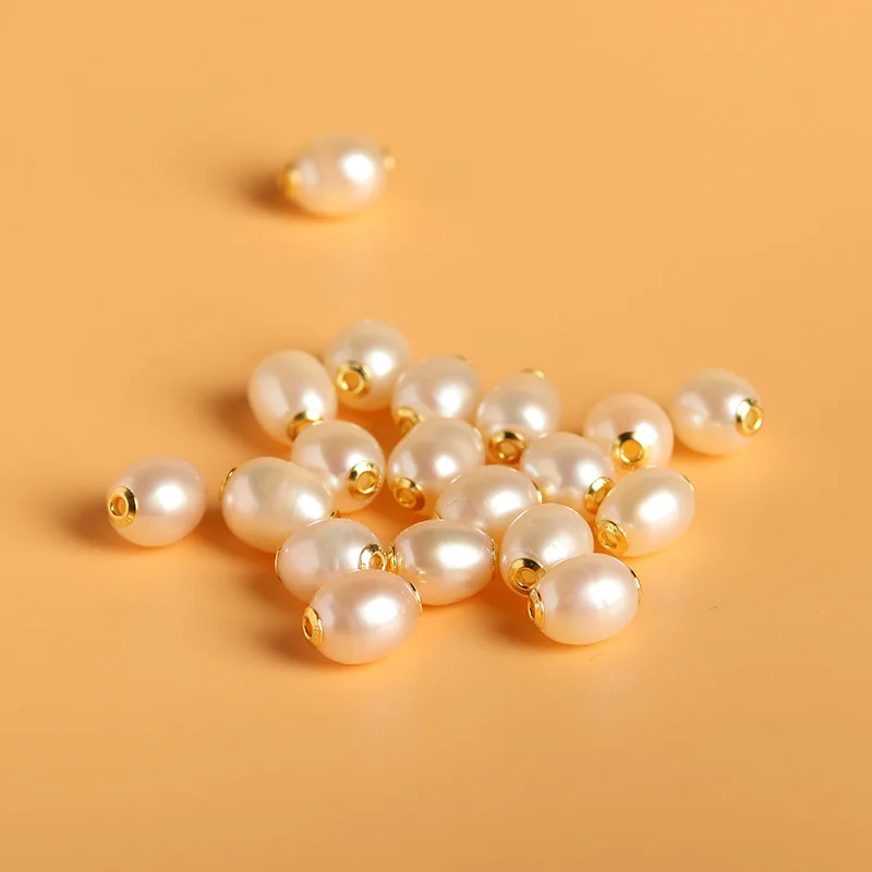 ZHEN-D Jewelry Natural High Quality Pearl Silver Gilded Gold Mini Connector Spacer Bead DIY Necklace Earrings Accessories Gift