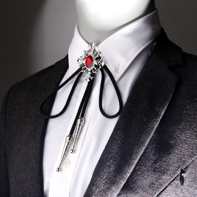 Collare corda unica Bolo Tie uomo gemma papillon cravatte per uomo donna collana accessori cravatta da sposa
