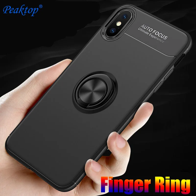 2018 NEW Finger Ring Holder Soft Case For iphone XS MAX XR 7 8 6  X 10 6S Plus Matte Auto Focus Silicone Phone Cover