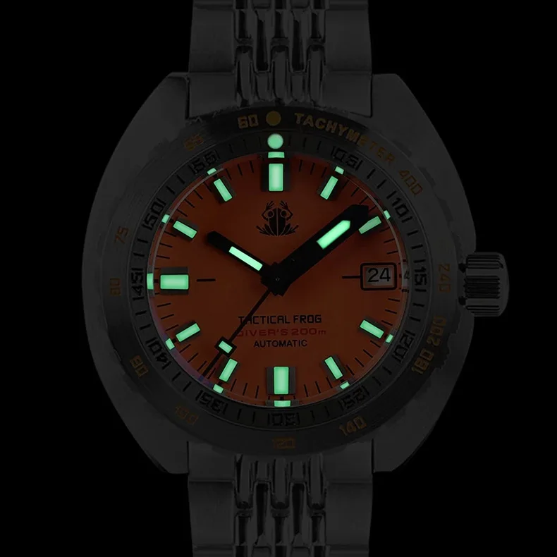 Tactical Frog Men Diver Watch Mens Automatic Watches Turtle Sport Self Wind Mechanical 200M Waterproof Luminous Sapphire NH35