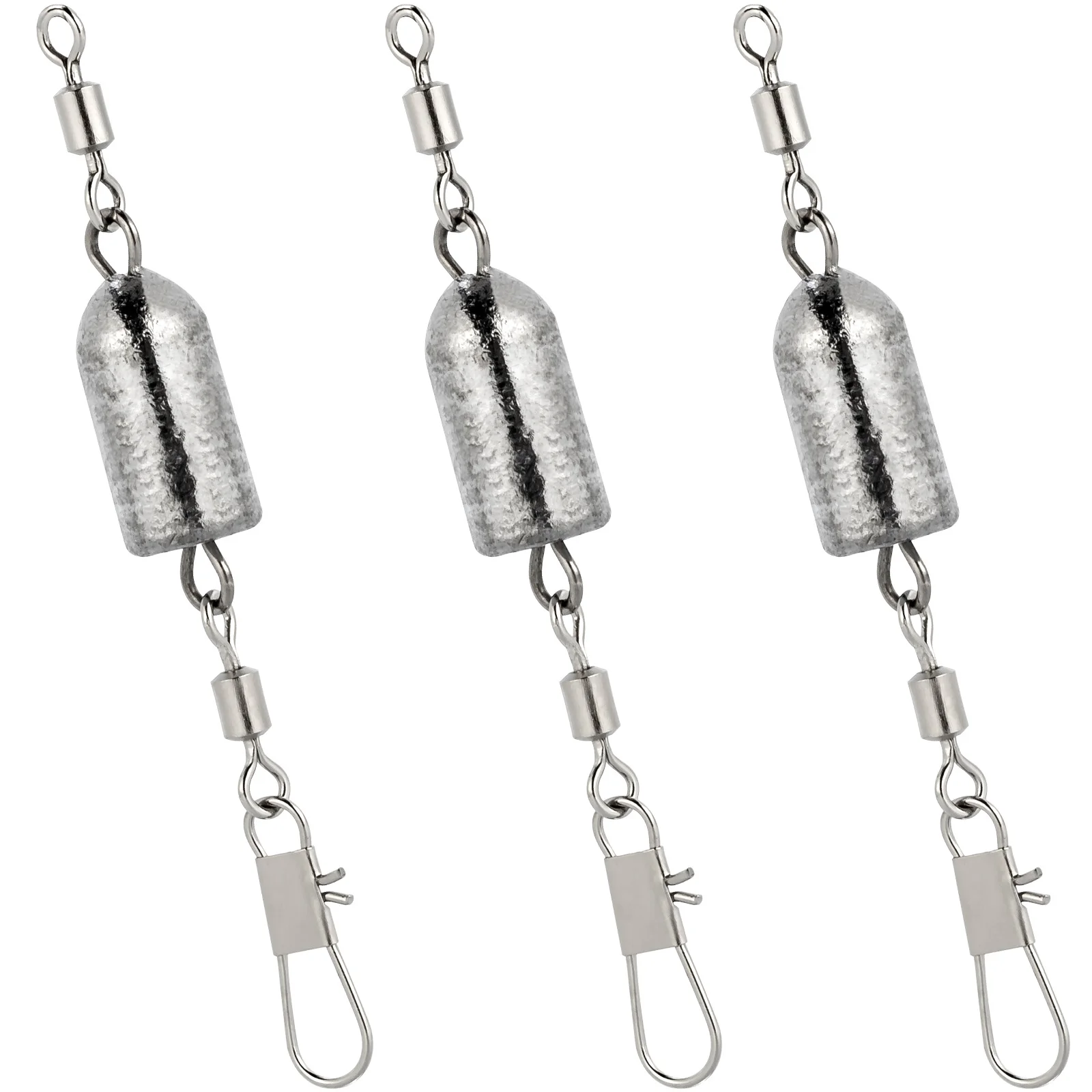 

8-15g Fishing Weight Sinker with Rolling Swivel Bullet Shape for Long Casting Trolling Drop Shot Rig Bass Trout Surf Fishing