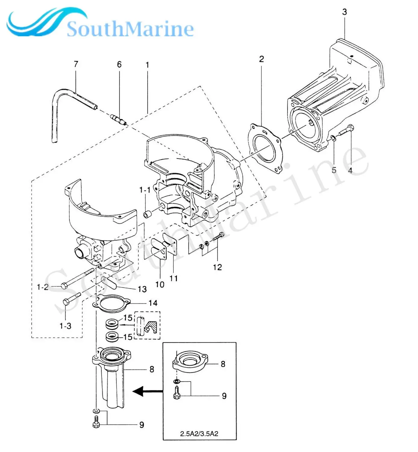 Boat Motor 95299 27-95299 27-95299001 Cylinder Head Gasket for Mercury Marine 2-Stroke 2.2HP 2.5HP 3.3HP Outboard Engine