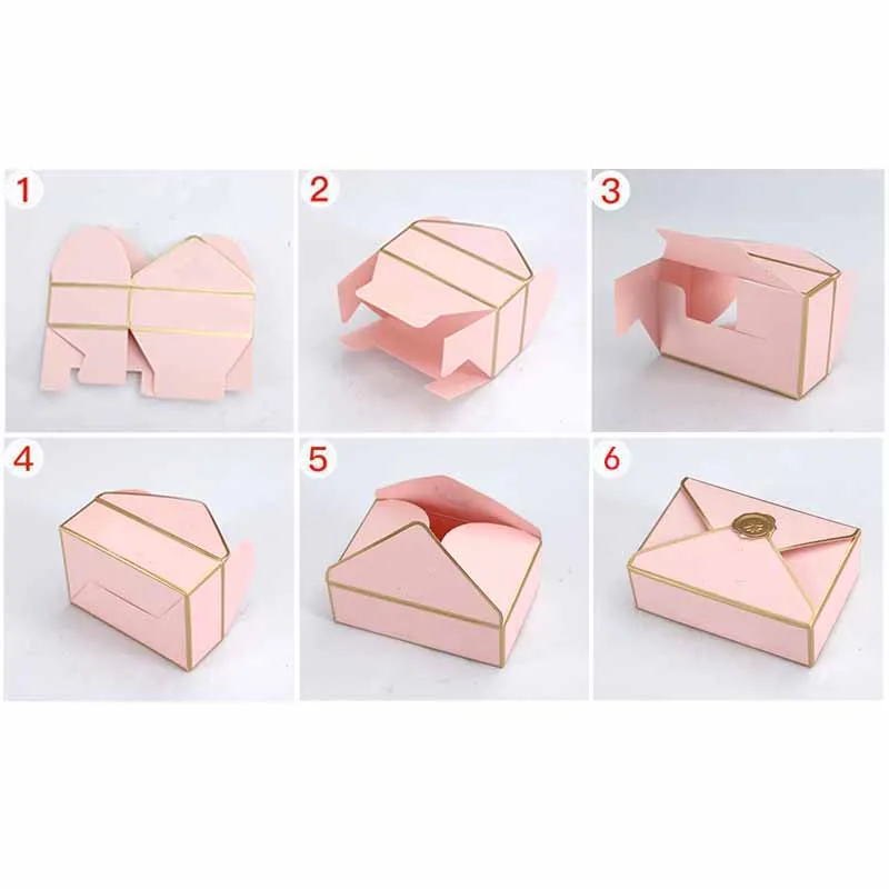 5/20/50/100pcs Envelope Shape Creative Bronzing Gift Box Wedding Candy Box DIY Christmas Birthday Party Cosmetic Packaging Bag