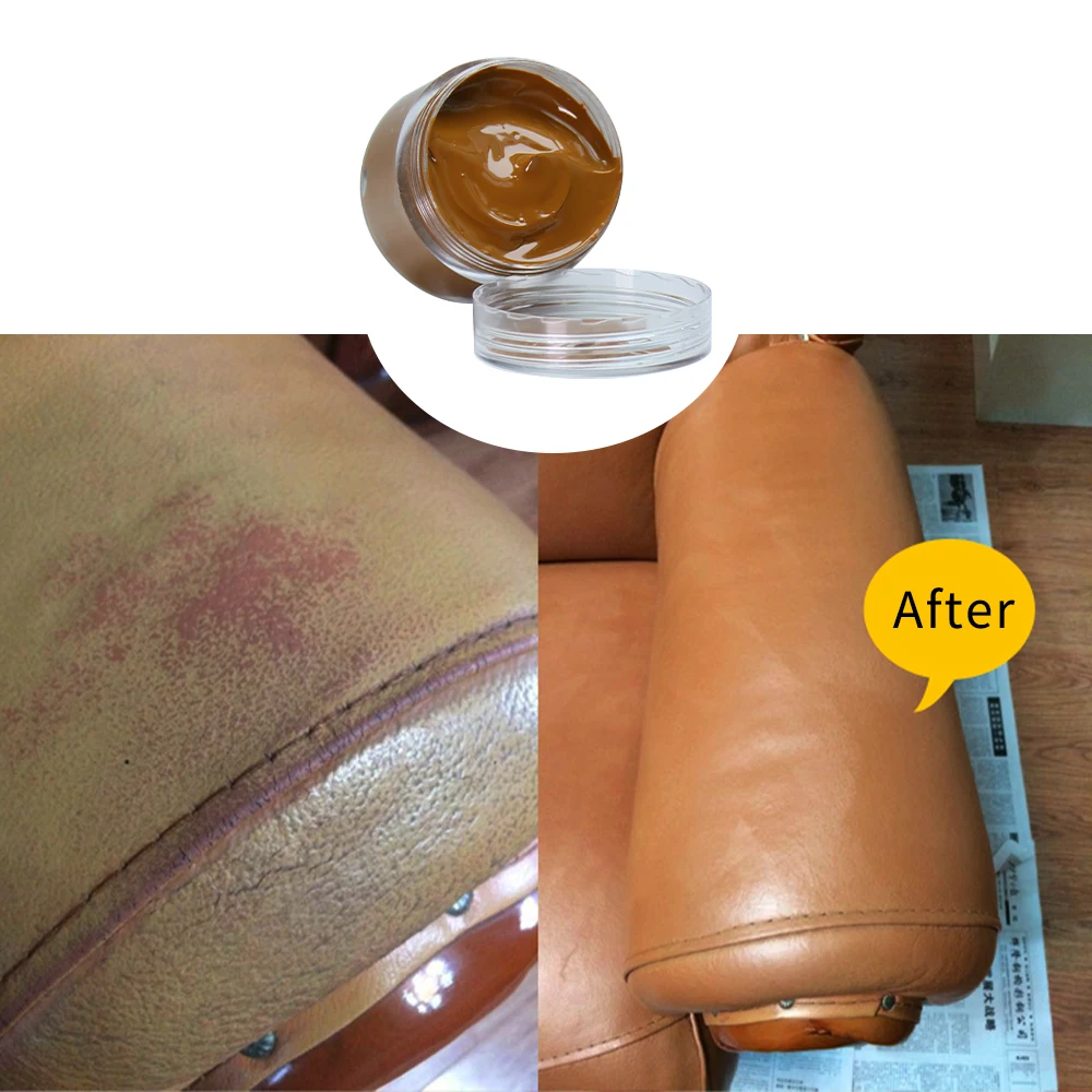 Light Brown Shoe Cream Leather Paint Coloring for Bag Sofa Seat Scratch 30ml Leather Dye Repair Restoration Color Change Paint