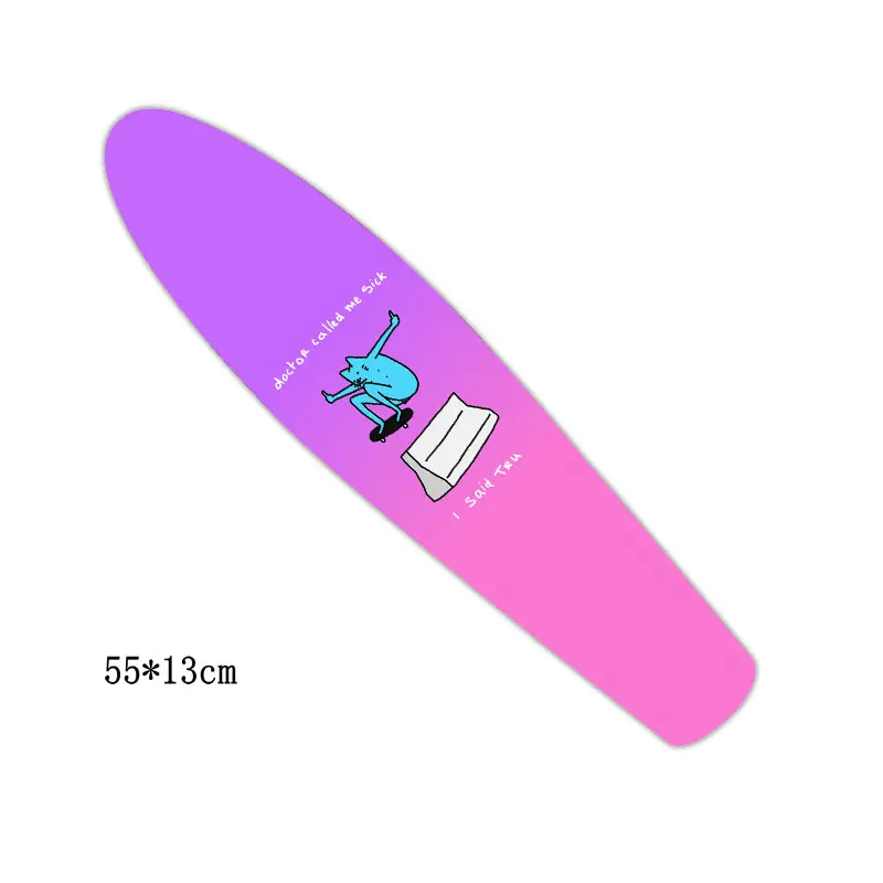 55*13cm pequena placa de peixes lixa mini skate adesivo engrossado anti-skid lixa de placa de banana