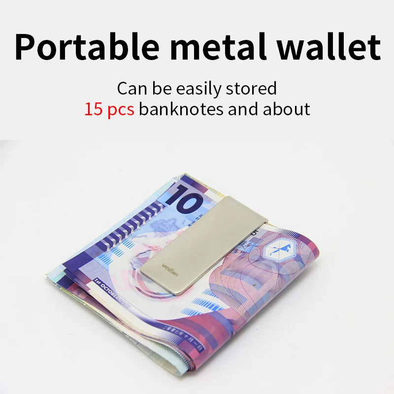 1PC Stainless Steel Metal Money Clip Fashion Simple Silver Dollar Cash Clamp Holder High Quality Money Clip Wallet For Men Women