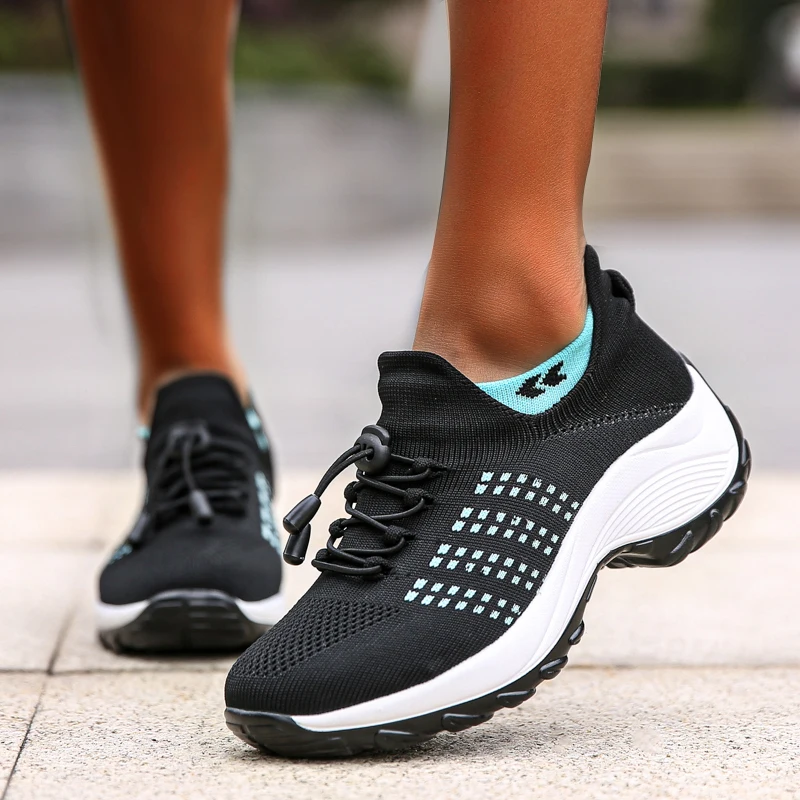 Women Sneakers Shoes Platform Spring Running Sport  Breathable Air Large Size 42