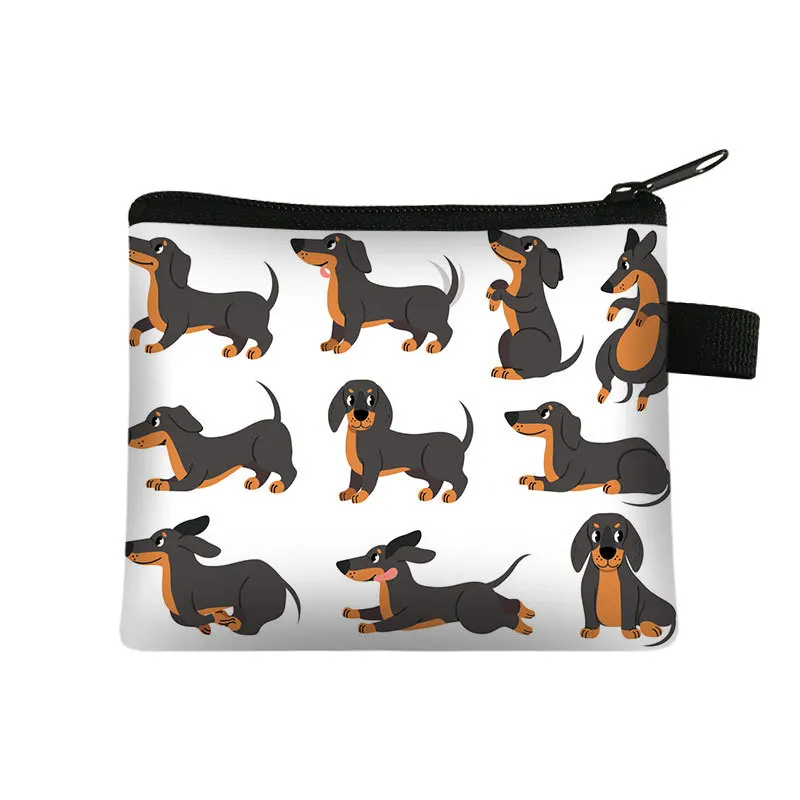 Cartoon Animal Hound Dog Children\'s Change Bag Polyester Simple Card Bag Coin Storage Bag Can Be Customized Coin Purse Mini Bag