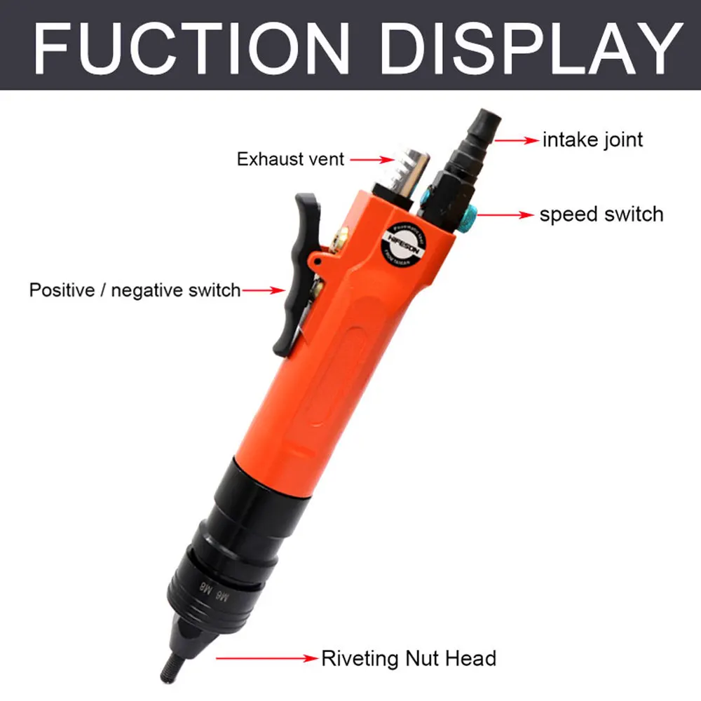 Hipuron-porca pneumática para rebite, parafuso com rosca, ferramenta para m3, m4, m5, m6, m8, m10, festa e salto de cabeça de rebite rebitadeira rebite rebitadeira de rosca arrebitadeira rebitadeira eletrica arribitade