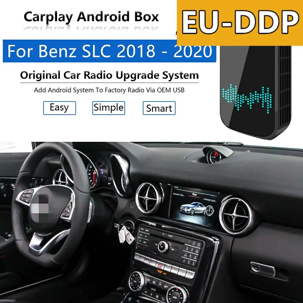 Radio Carplay upgrade Android Auto Audio For Mercedes Benz SLC 2018 - 2020 Apple Wireless Car Multimedia Player Mirror Link