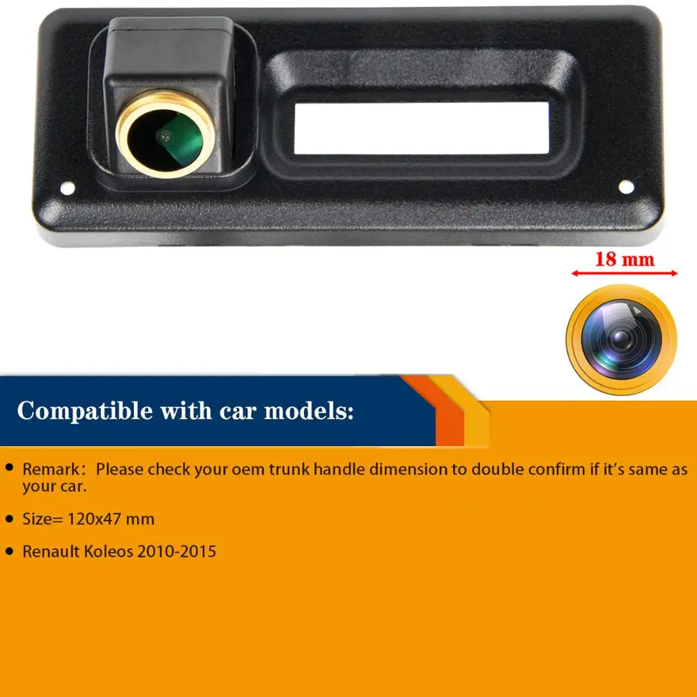 Misayaee HD 1280x720P Car Rear View Reverse Backup Camera for Renault Koleos 2010-2016 3.0 Color Night Vision