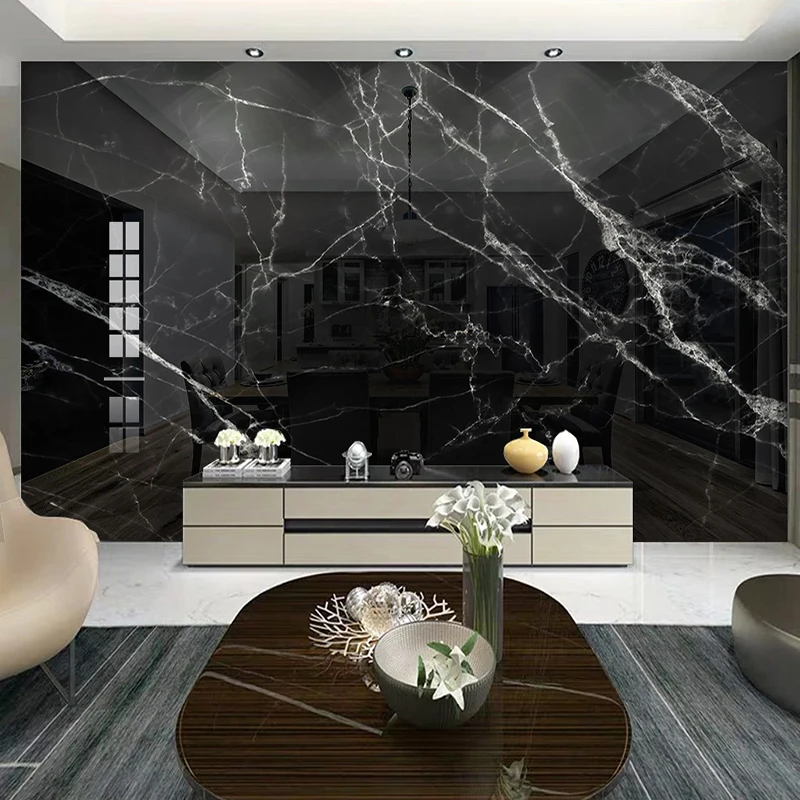 Photo Wallpaper Modern Simple Black And White Marble Mural Wall Papers Living Room TV Sofa Abstract Art Wall Painting Home Decor