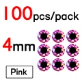 100 Piezas de 4mm de Color Rosa
