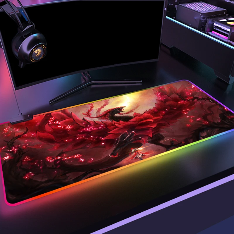 Colorful Luminous RGB Gaming Mouse Pad desktops for computer Desk Notbook For CSGO Dota2 LOL Gamer Pad